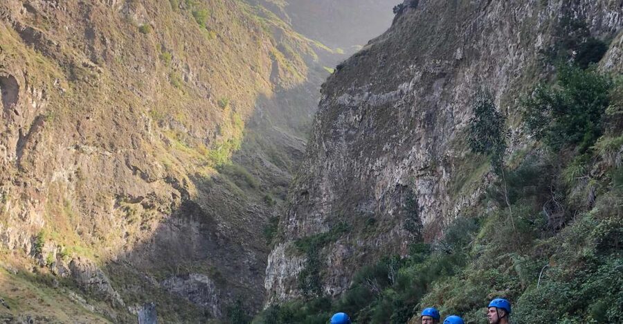 Canyoning Level 2 - Ribeira do Cidrão- Madeira Island - The 6-meter toboggan, plus two jumps into clear water