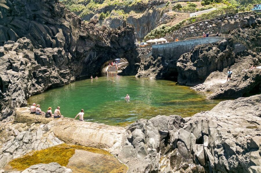 Funchal: Enchanted Terraces, Porto do Moniz & Fanal 4WD Tour - Seixal and São Vicente: coastal village atmosphere with another pool moment