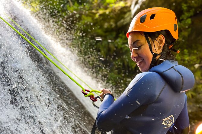 Madeira Canyoning Intermediate - Safety Briefing, Then the First Abseil Waterfall Moment