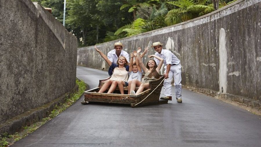 Madeira: Monte Sightseeing Tour & Toboggan Sled Ride - Riding the Toboggan Sled Down to Funchal: Views, Speed, and Adrenaline