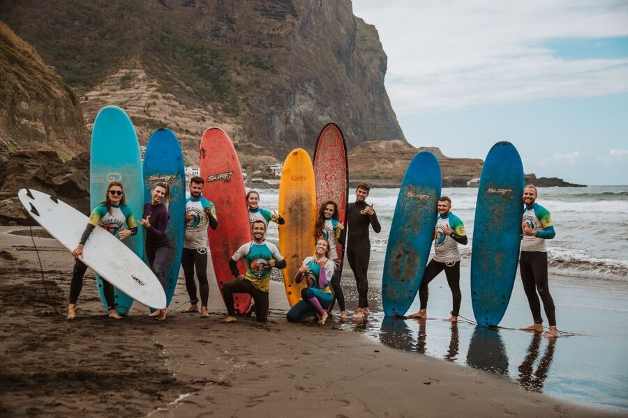 Surf lesson in Madeira - Warming Up and Sorting Out Gear Before You Hit the Water