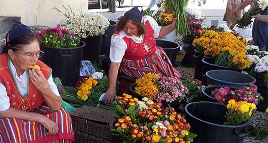 Toboggan Ride & Madeira Wine Tasting Tour - Mercado dos Lavradores: azulejos, cut flowers, and fish you might blink at